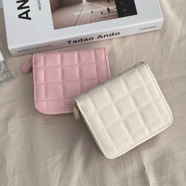 [최저가/당일발송] 지폐O 동전O 1+1할인 퀼팅 스퀘어 양면 반지갑