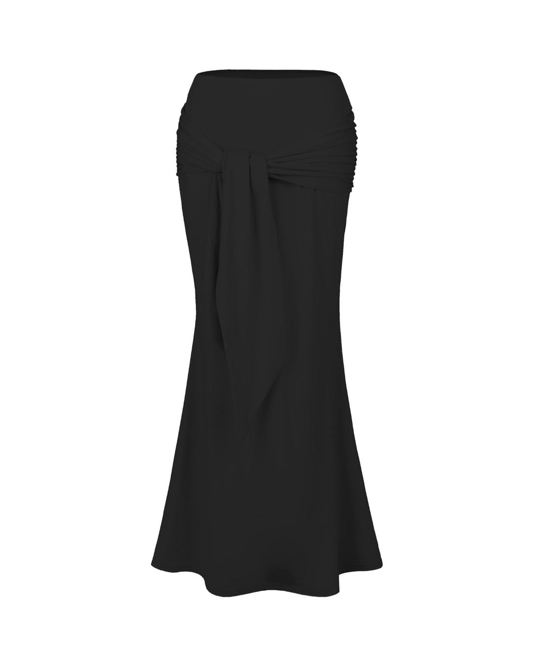 CS SHIRRING LONG SK-054 (BLACK)
