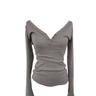 Kaya button long slim T (3colors)