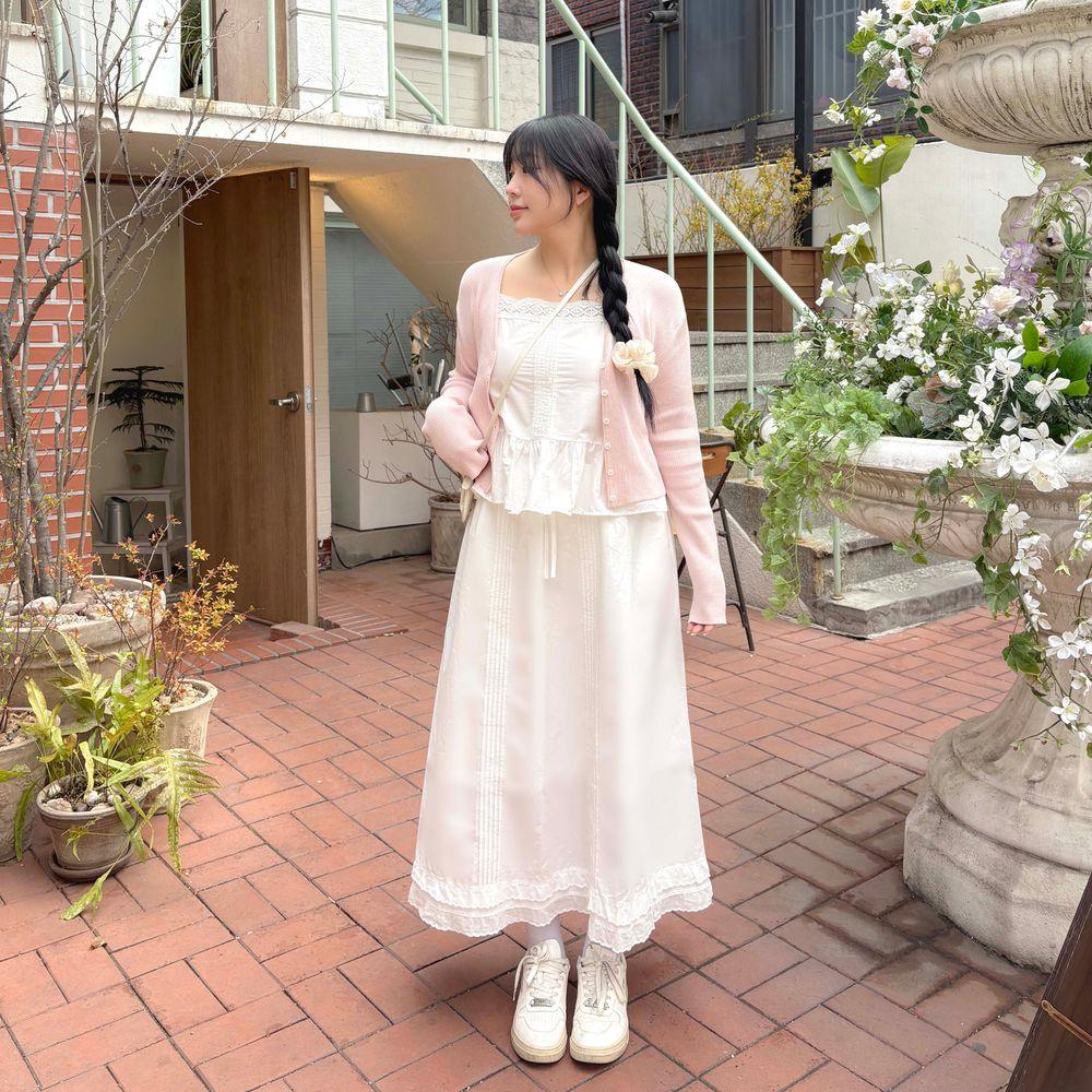 프리하다 [문의폭주] 피크닉 핀턱 밴딩 롱스커트 빅사이즈 치마 빅사이즈 하객룩 벚꽃룩