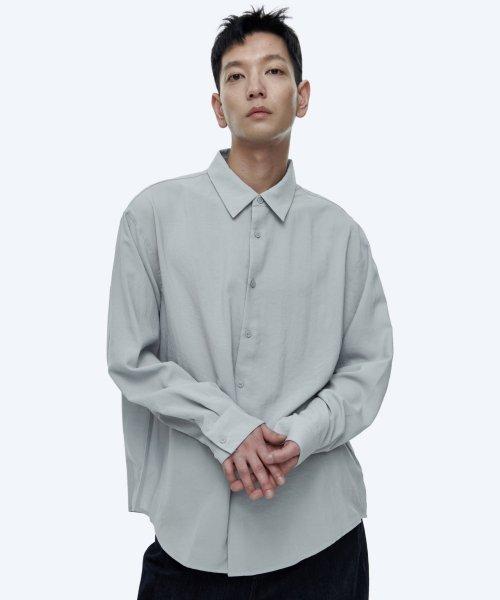 릴렉스드 린넨 라이크 셔츠 [민트 그레이]