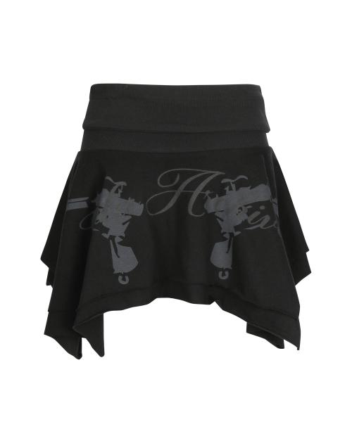 PISTOL FRILL LIP SKIRT_BK