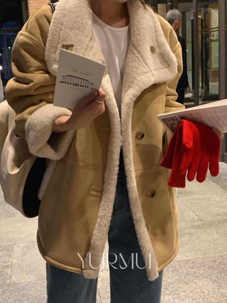 헤이븐 베어 울 시어링 양면 리버시블 하이넥 하프 무스탕 2color