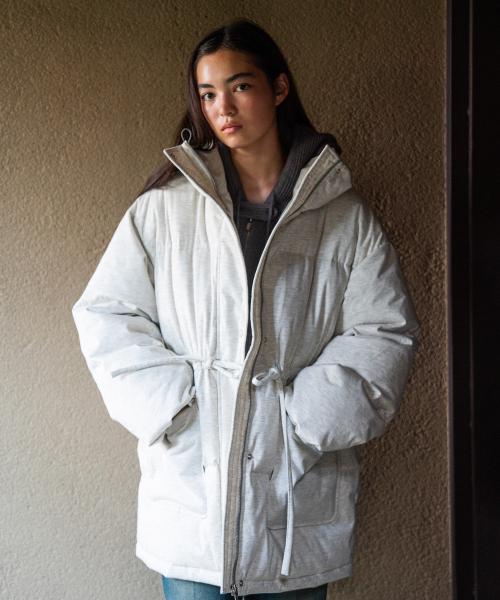 DUCK DOWN OVERFIT HALF JUMPER MELANGE GREY