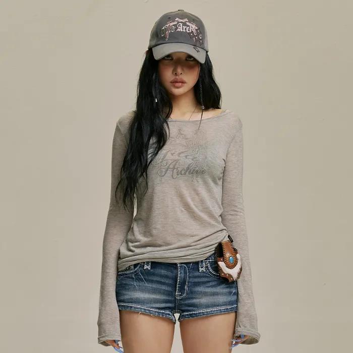 STAR WING SHEER LONG SLEEVE_GY
