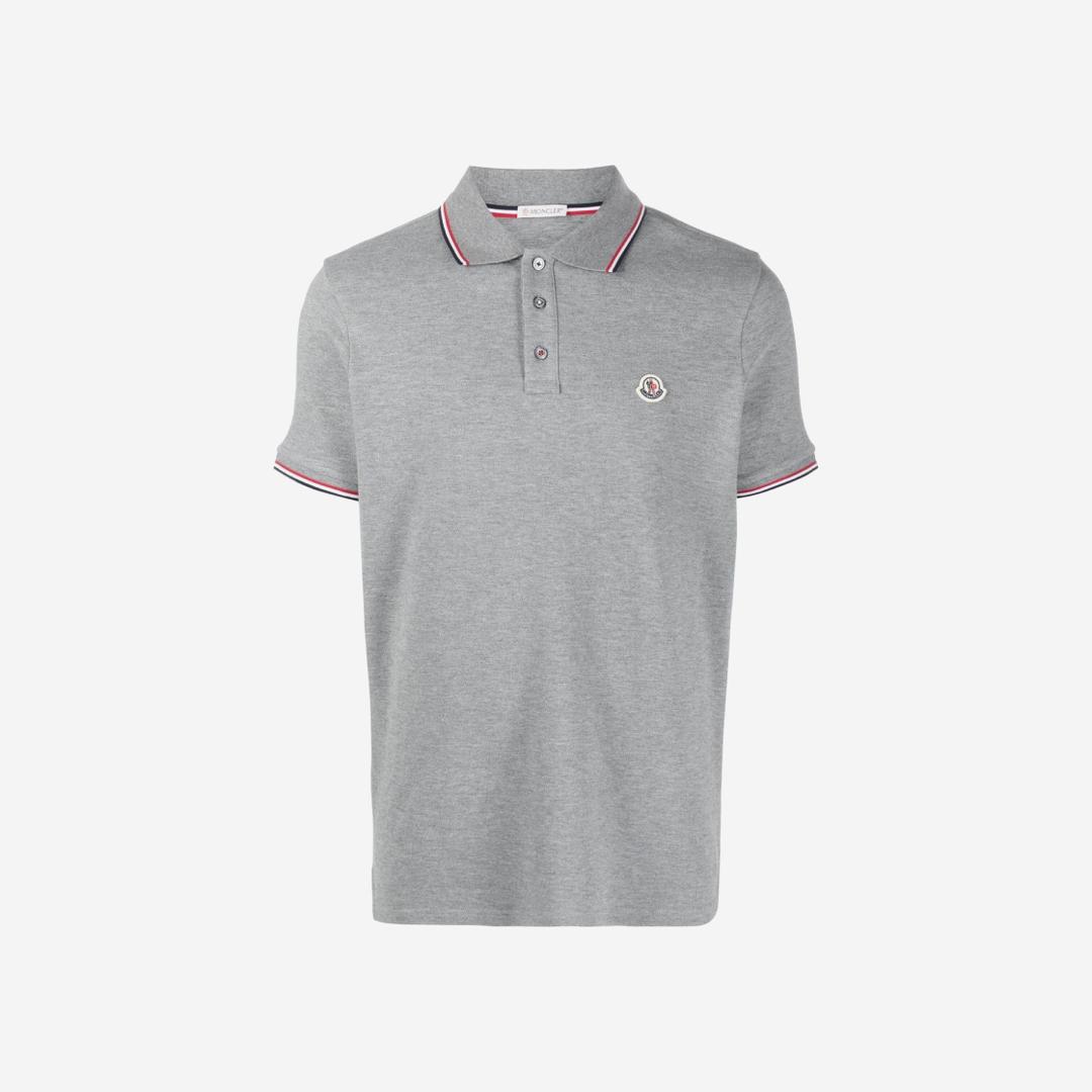 Moncler Logo Polo Shirt Grey - 23SS