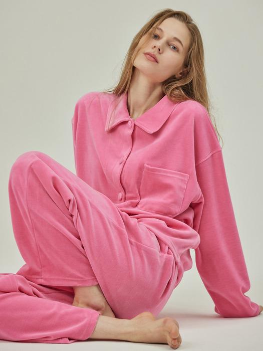 [단독] VELOUR PAJAMA SET_pink (women)