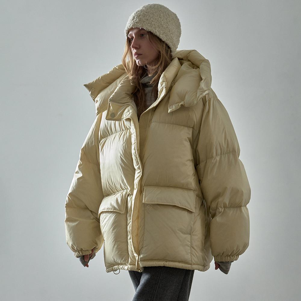 구스 다운 하프 패딩_butter