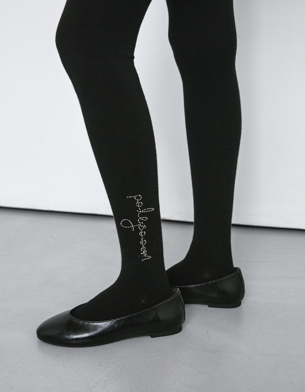 POLYSOOEM CLASSIC KNIT TIGHTS, BLACK