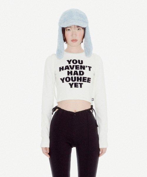 YOUHEE LETTERING LONG SLEEVE WHITE