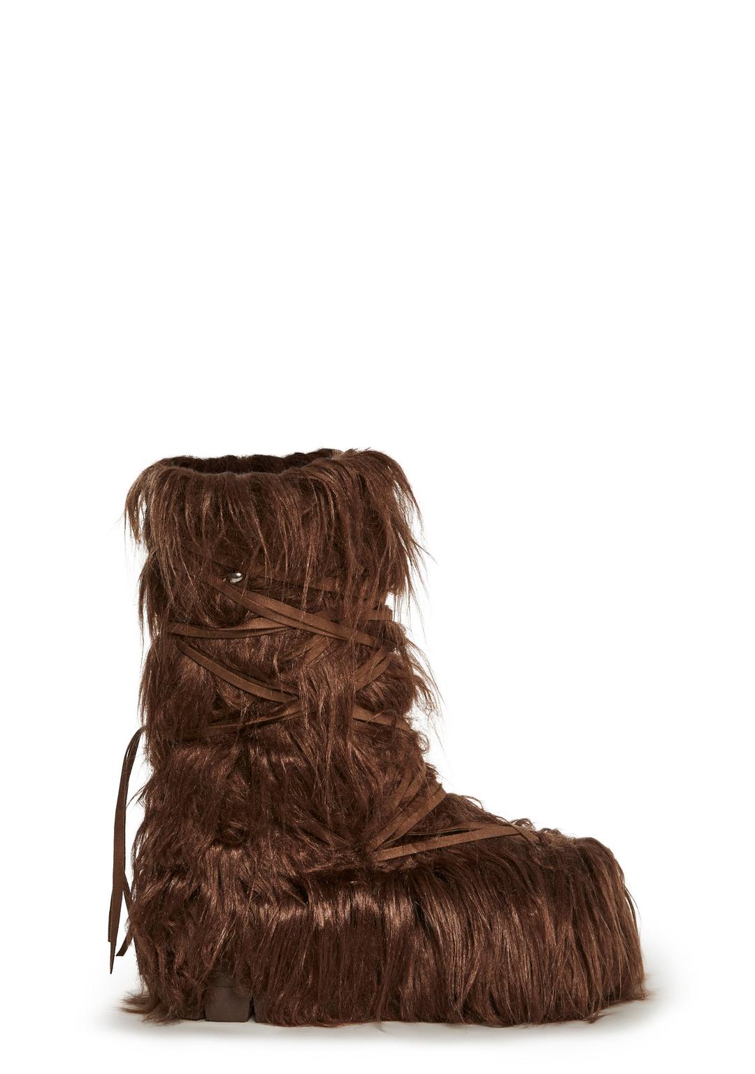 Warp Faux Fur Boots - Brown - BROWN / US 5