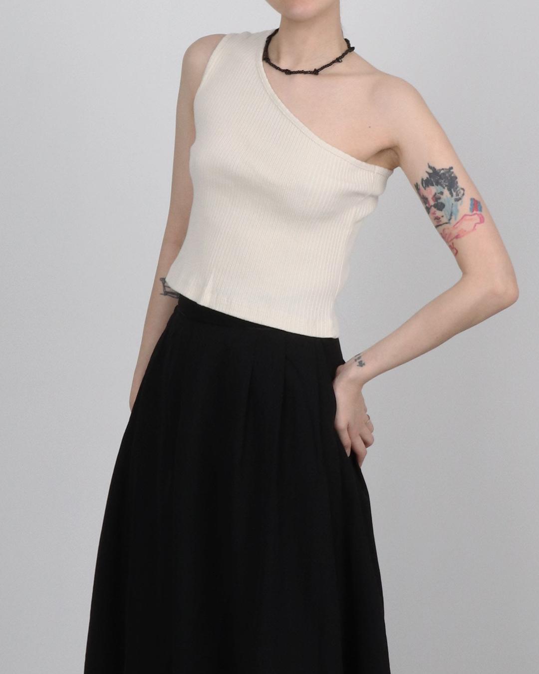 Unbal open rib sleeveless