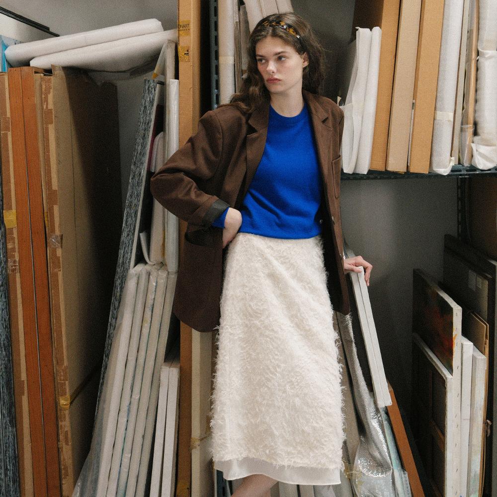 U Fringe Texture Layered Skirt_2colors