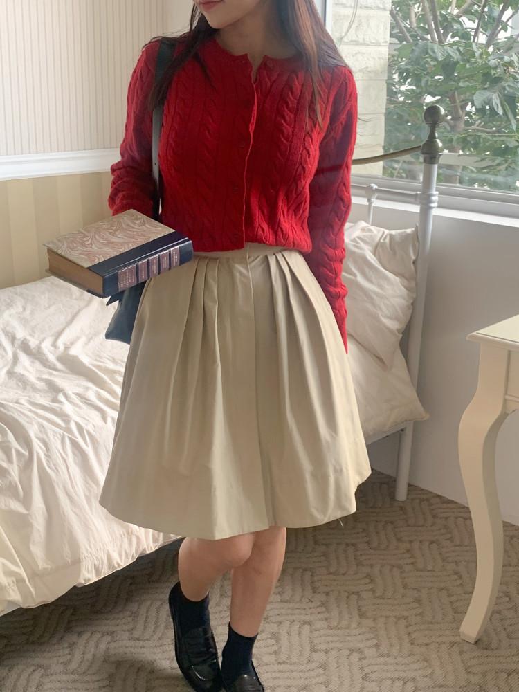 비엔 케이블 꽈배기 여자 가디건