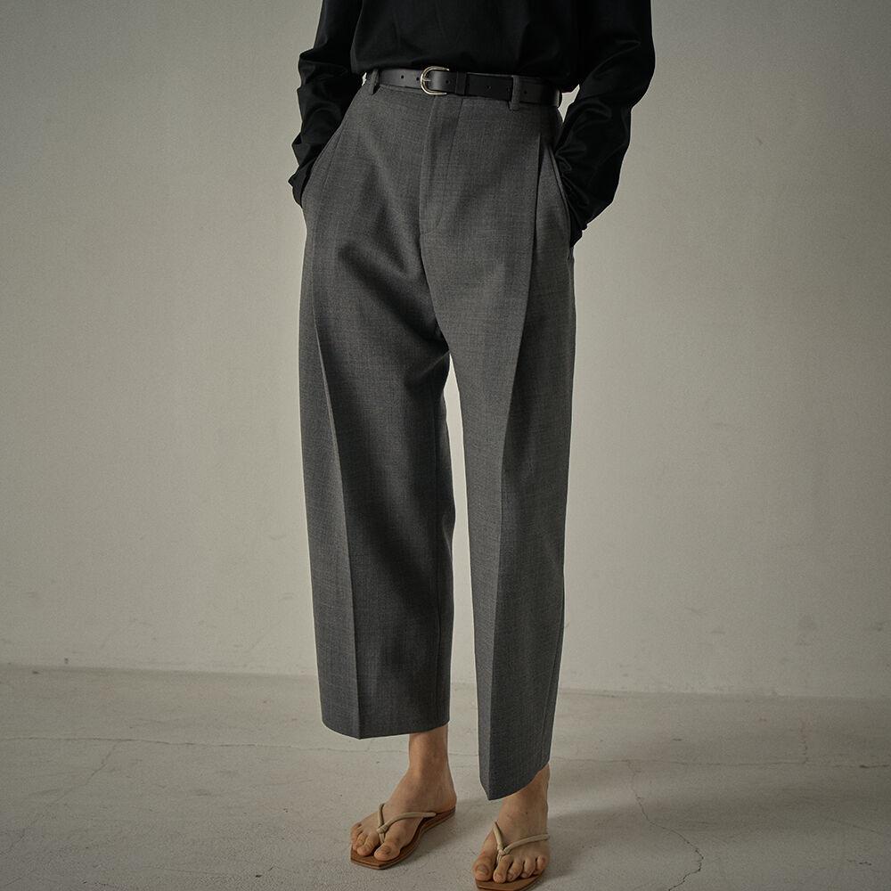 라운드 울 팬츠_charcoal