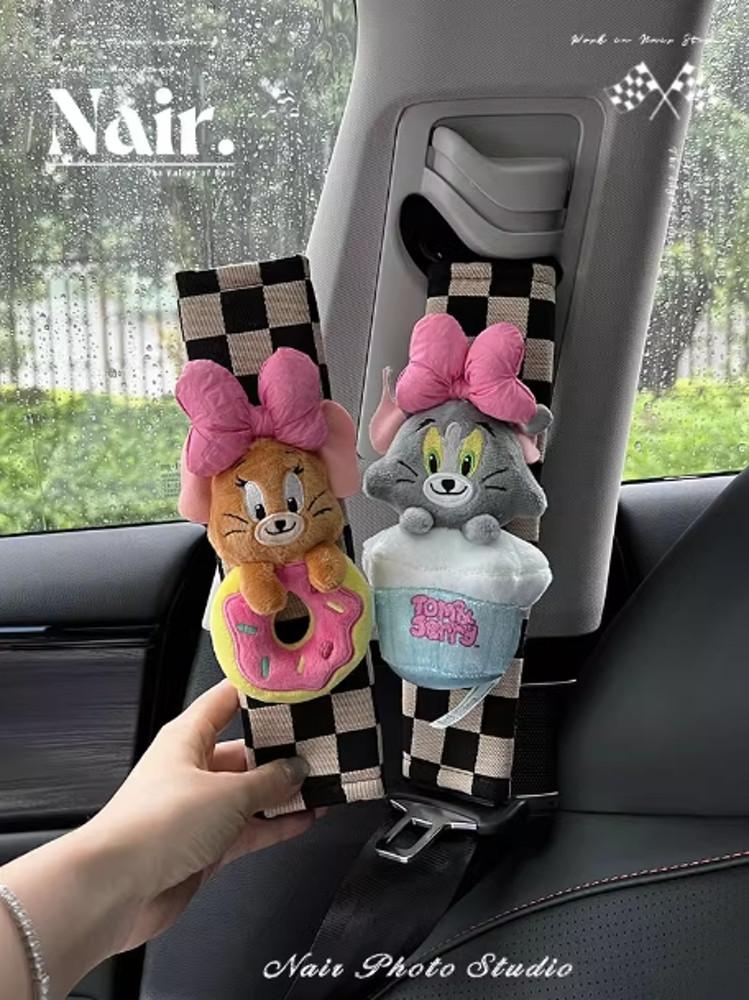 스윗도넛 톰과 제리 인형 안전벨트 커버 자동차 꾸미기