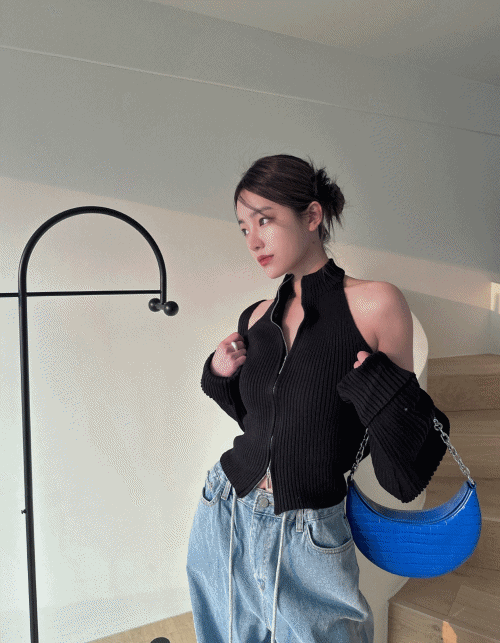 플롯트 [강추] 카라멜 폴라 볼레로 니트 세트 , 2col