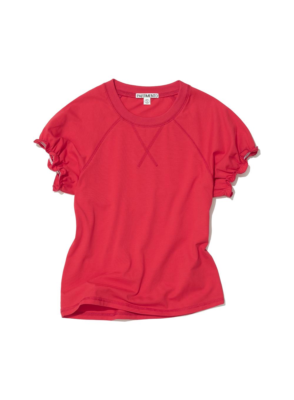 [WOMEN] RAGLAN PUFF SHORT SLEEVE TEE_RED