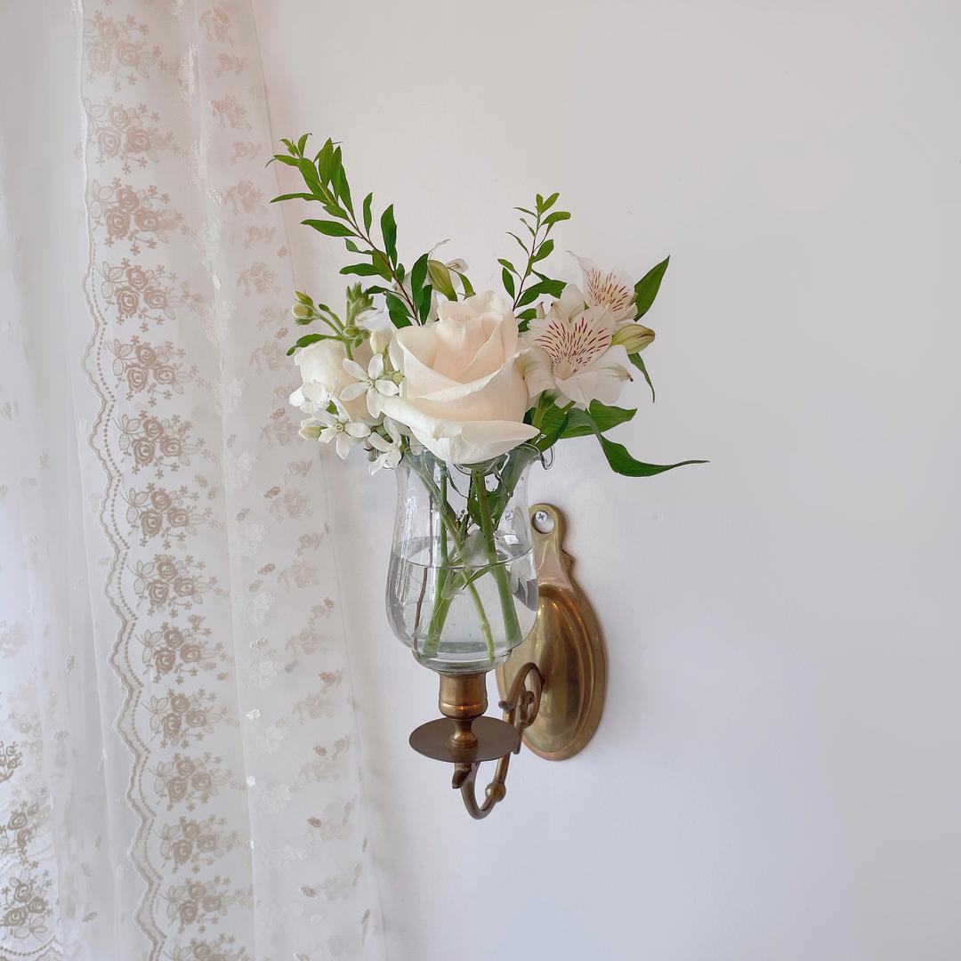 vintage wall candle holder with votive glass