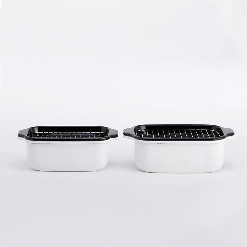 후지호로 법랑 사각 튀김냄비