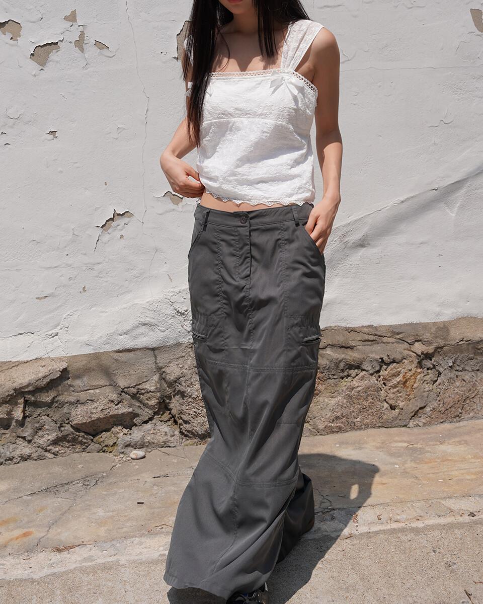 딥 맥시 카고 스커트