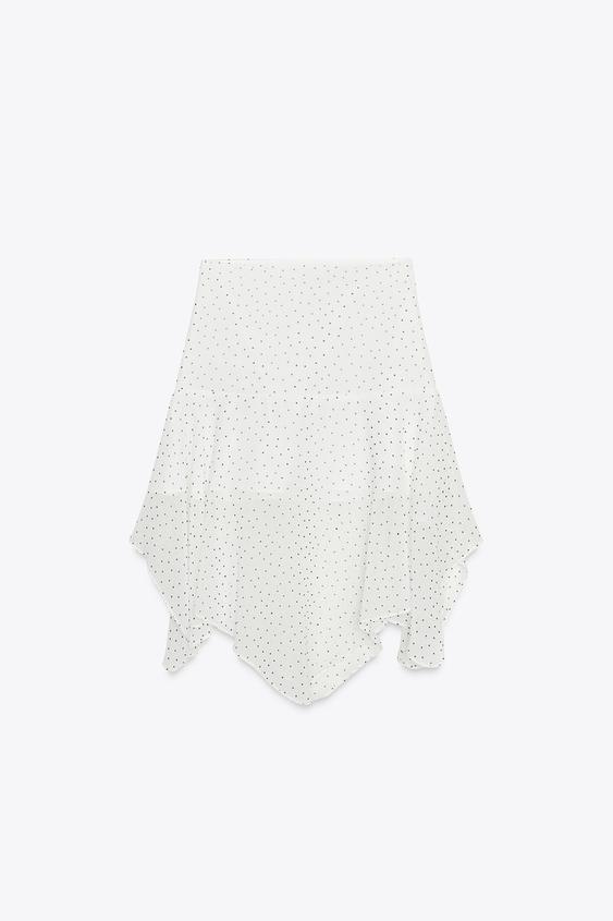 물방울무늬 언밸런스 스커트