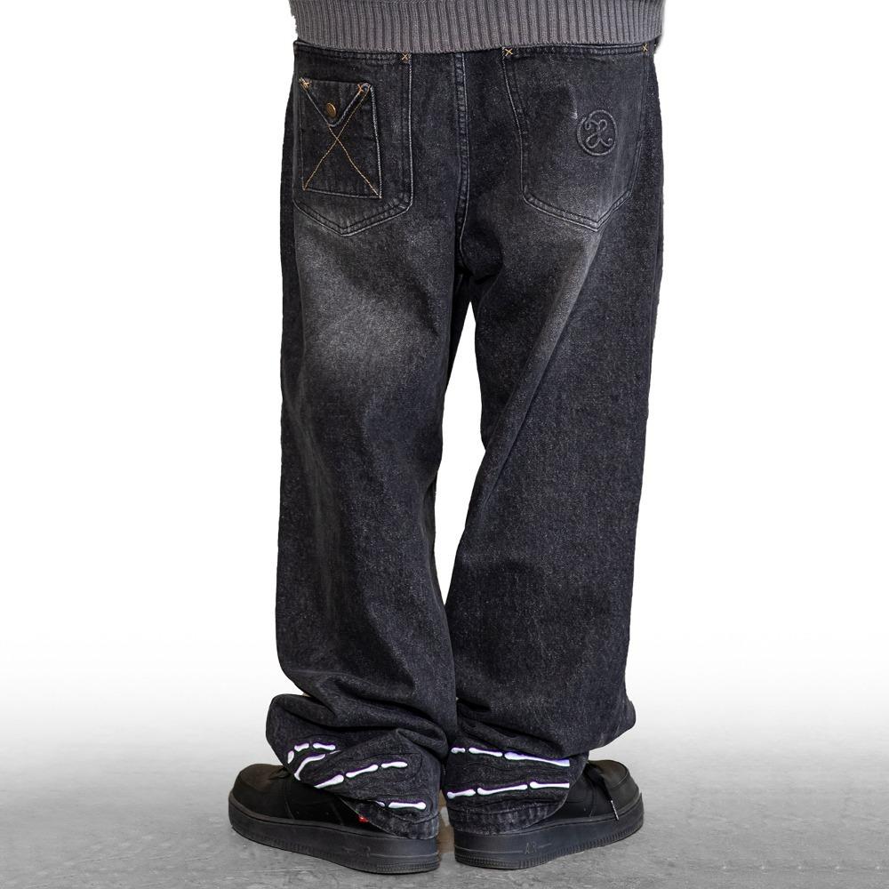 XP190 스켈레톤 홀드 데님 팬츠 (BLACK)