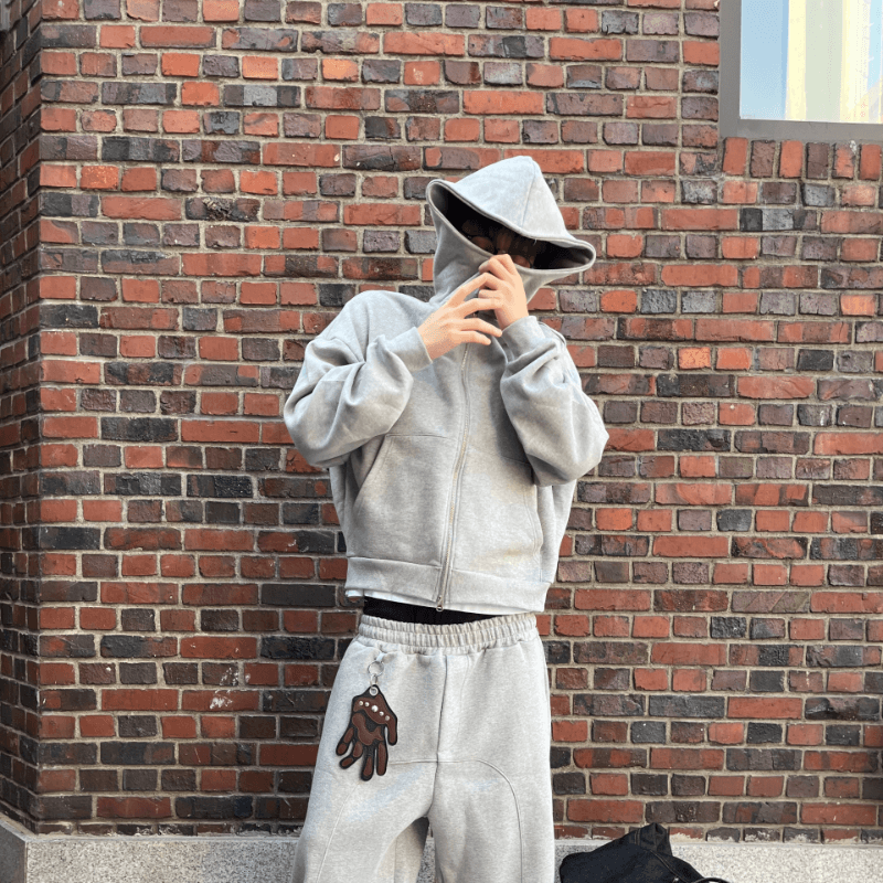 비조 크롭 후드집업
