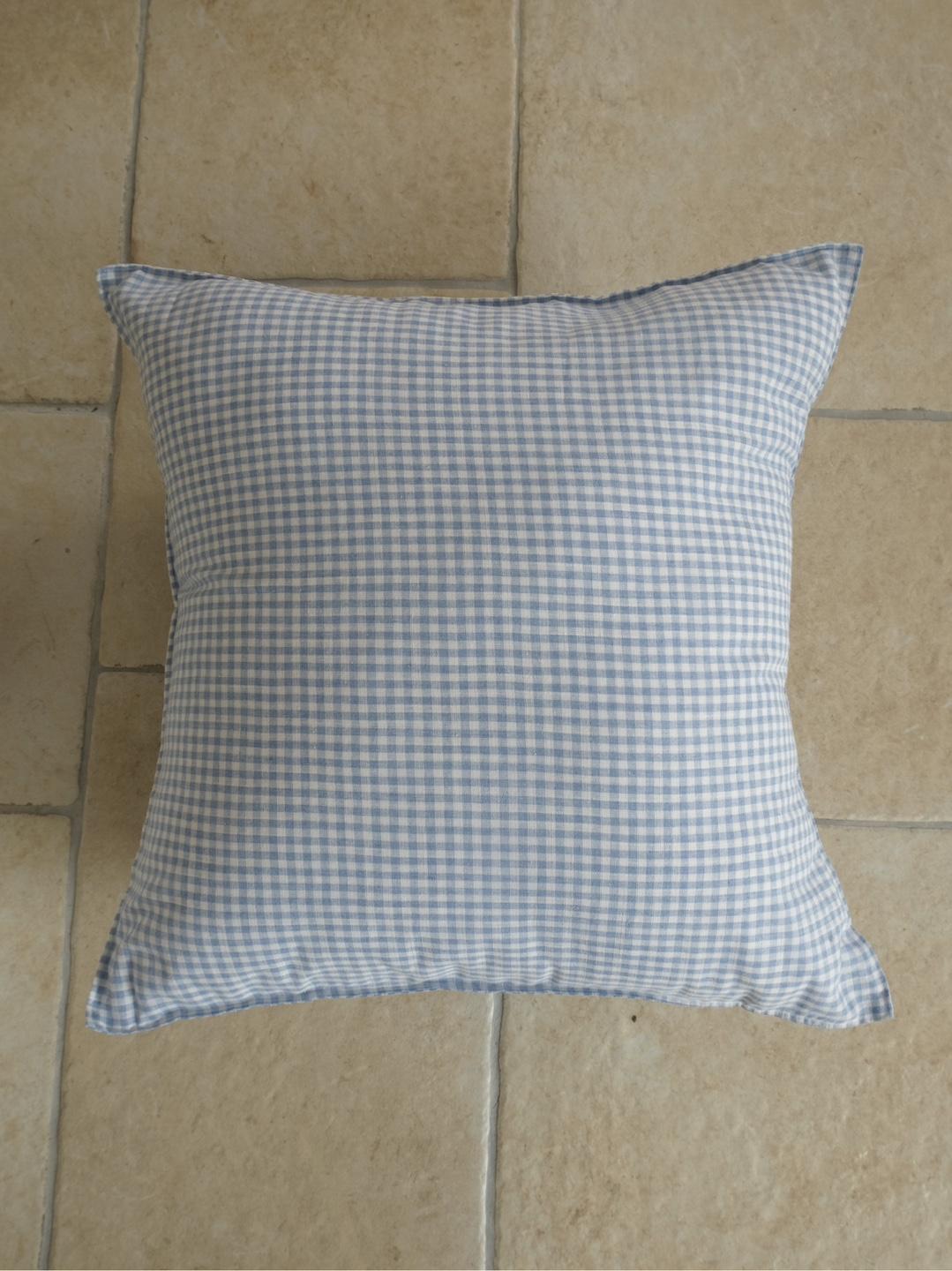 Basic Cushion Cover - Gingham Check Blue