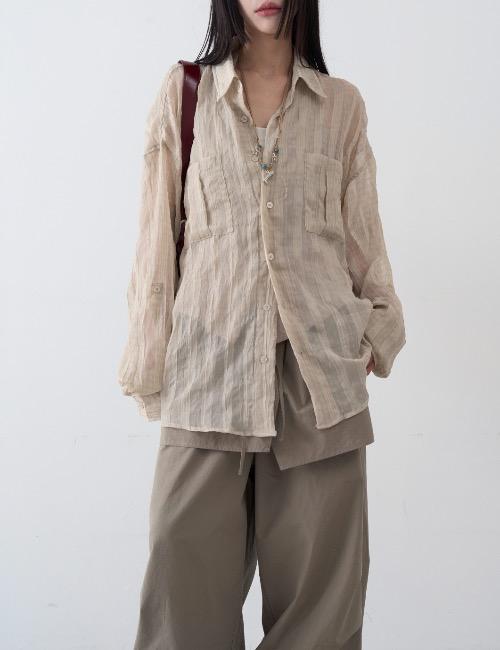 rough wrinkle stripe shirts