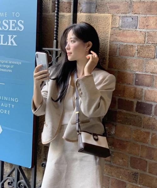 타운백 미니 크로스 [헤링본 아이보리]