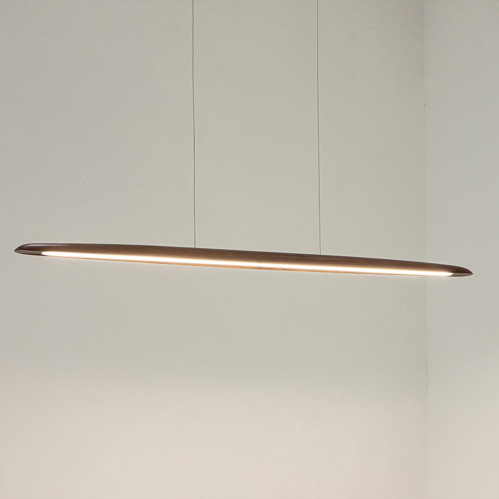 우드 라인펜던트 LED 30W 브레디 긴 일자 식탁조명 카페등 원목 월넛