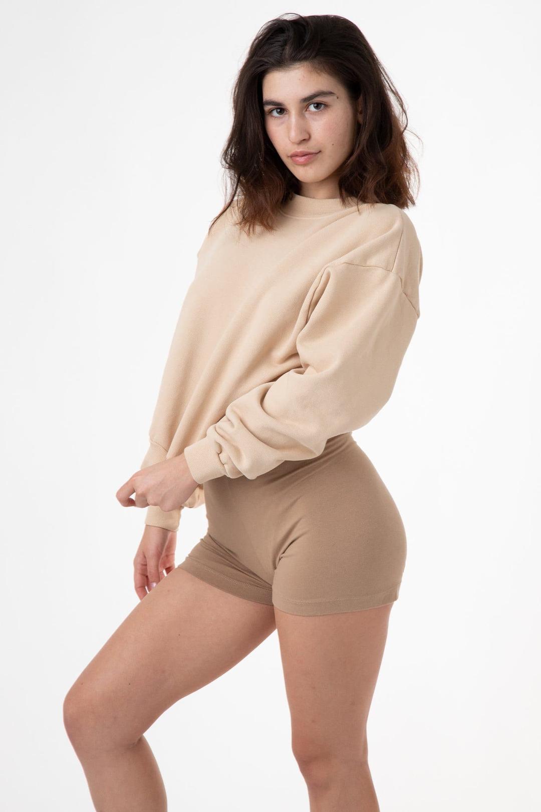 8330 - Cotton Spandex Short Shorts - Hazelnut / XS