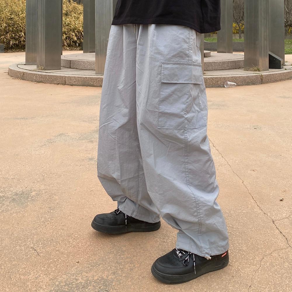 다트 카고 핀턱 밴딩팬츠 (3C / 블랙 그레이 청록)