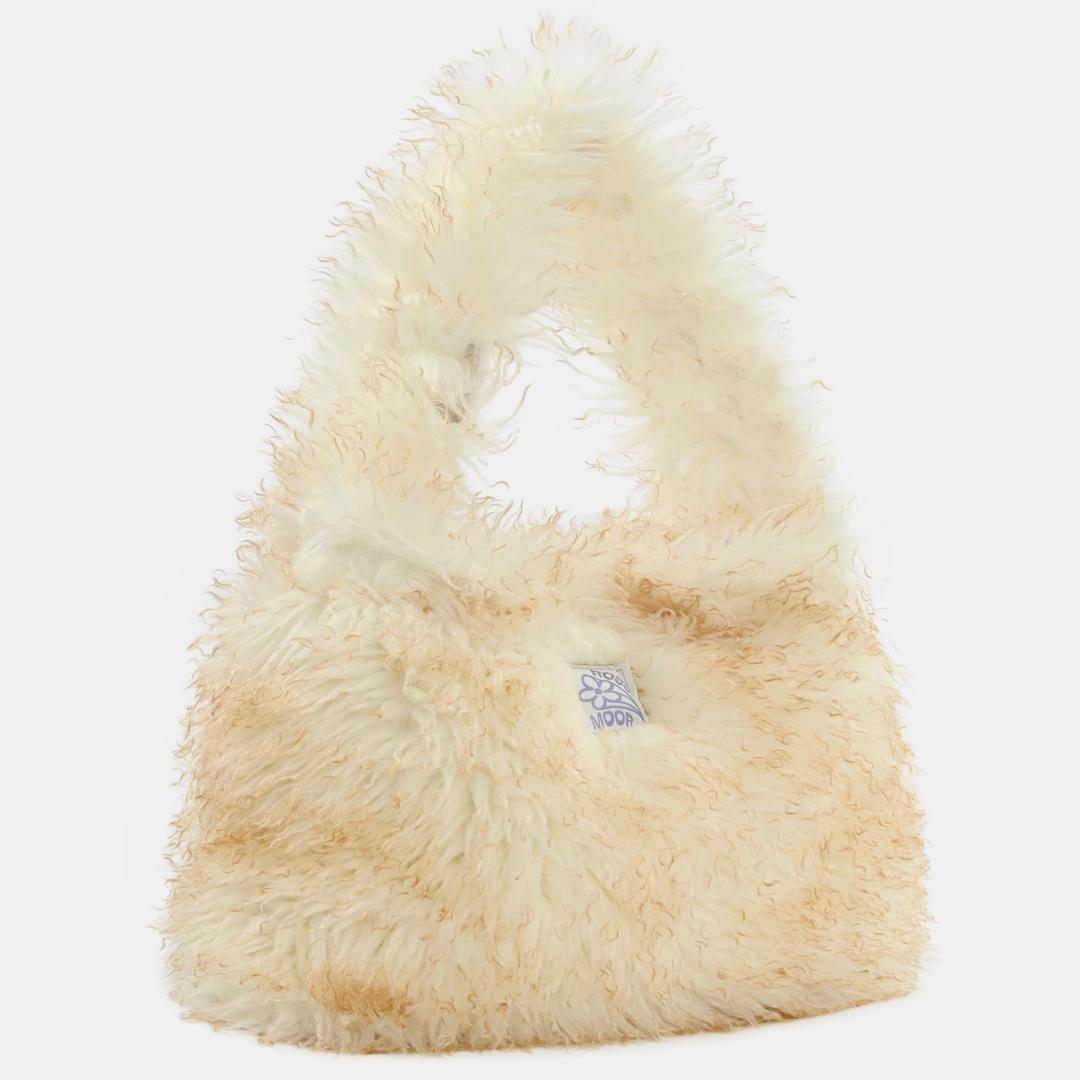 Long furry hair bag _ ivory