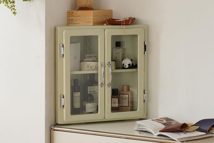 [해외] 2단 코너 서랍 선반 캐비닛 보관함 주방 인테리어