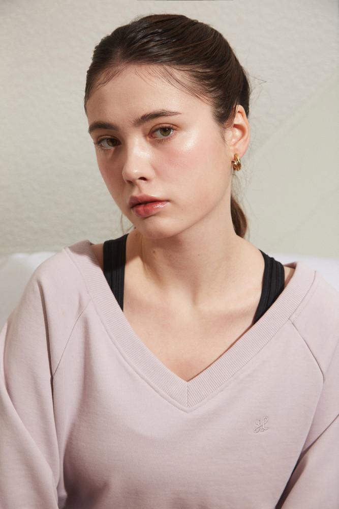 브이넥 래글런 스웨트셔츠_라이트 모브