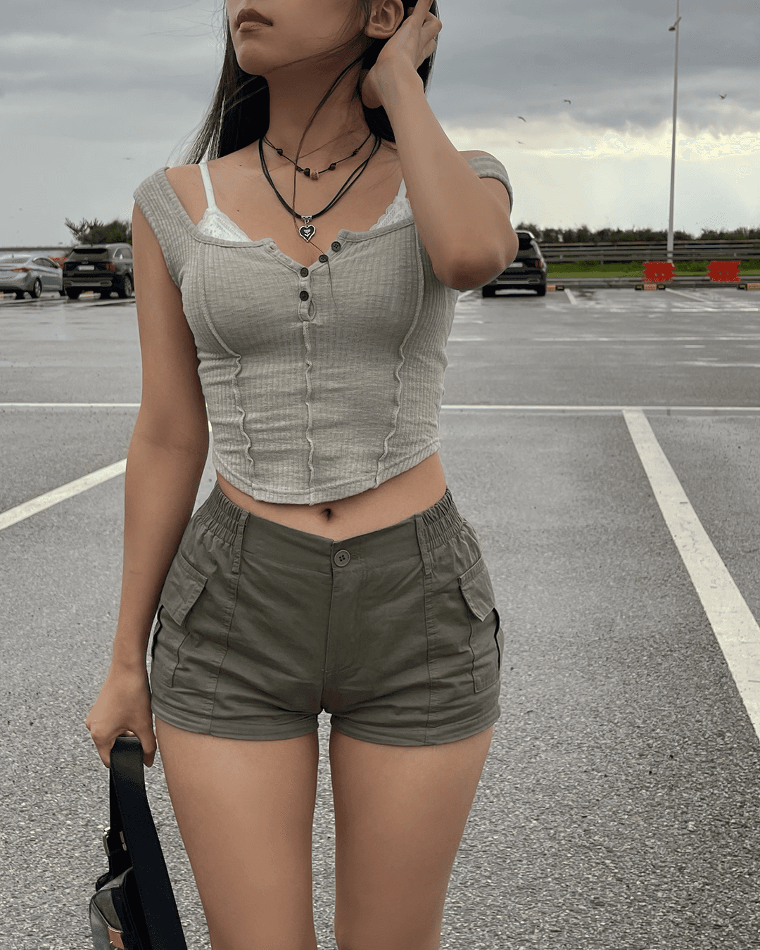 [2컬러2사이즈/하비추천] 빈티지 밴딩 카고 쇼츠