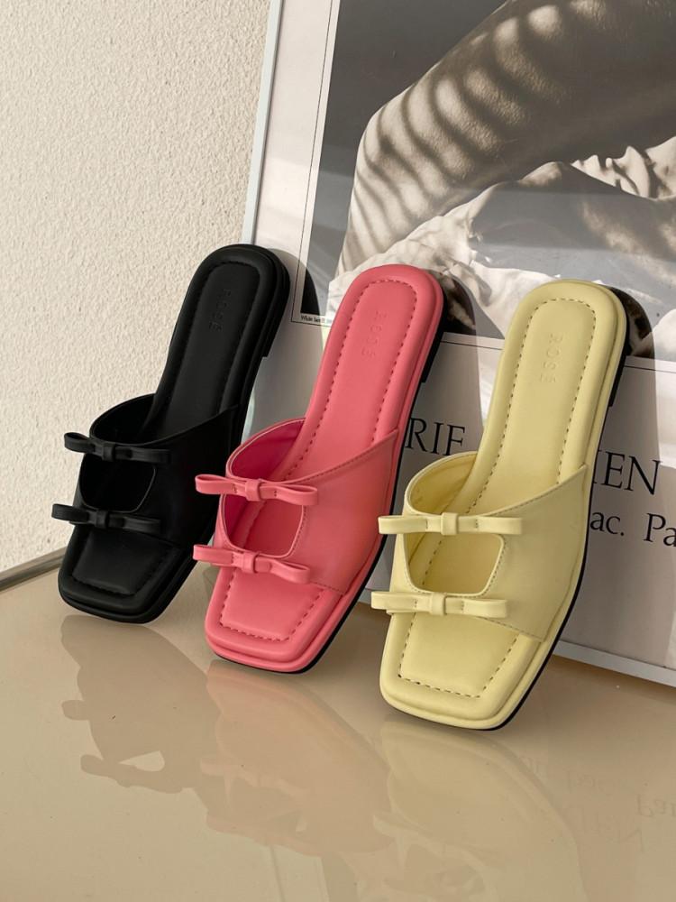 (빅사이즈 260) 비버 더블 리본 슬리퍼