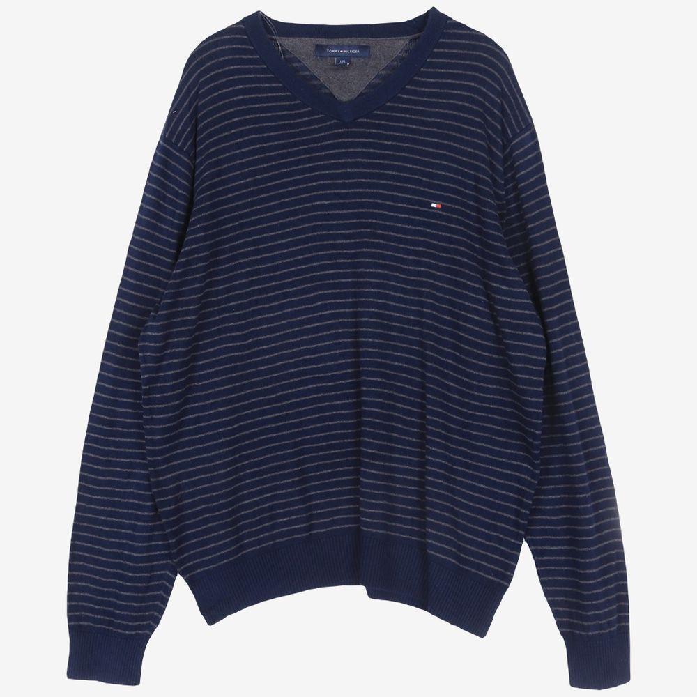 TOMMY HILFIGER타미 힐피거 면 100% 브이넥 니트UNISEX(L)VK0023