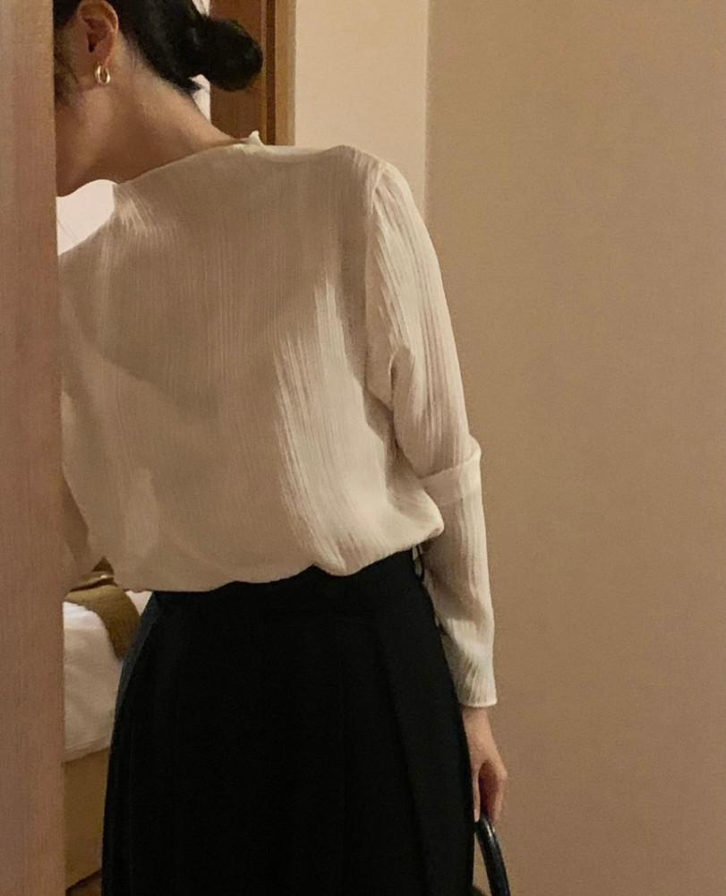 반목블라우스 가을하객룩 하객블라우스