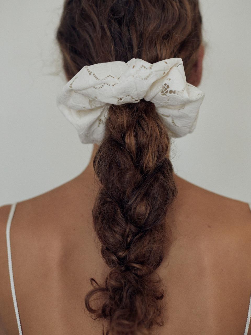 Suede Lace Scrunchie