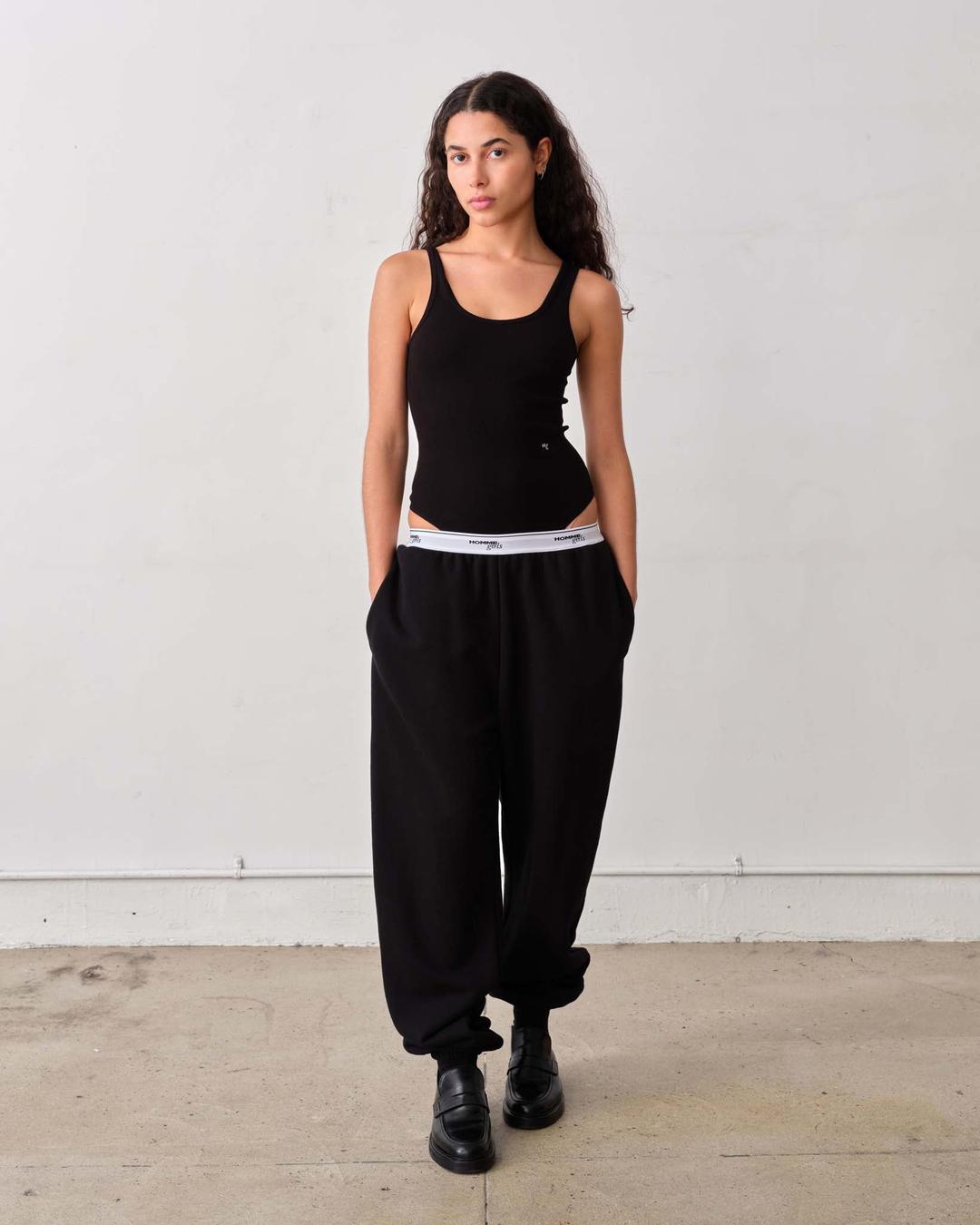 Ribbed Cotton Bodysuit in Black - S/M / Black