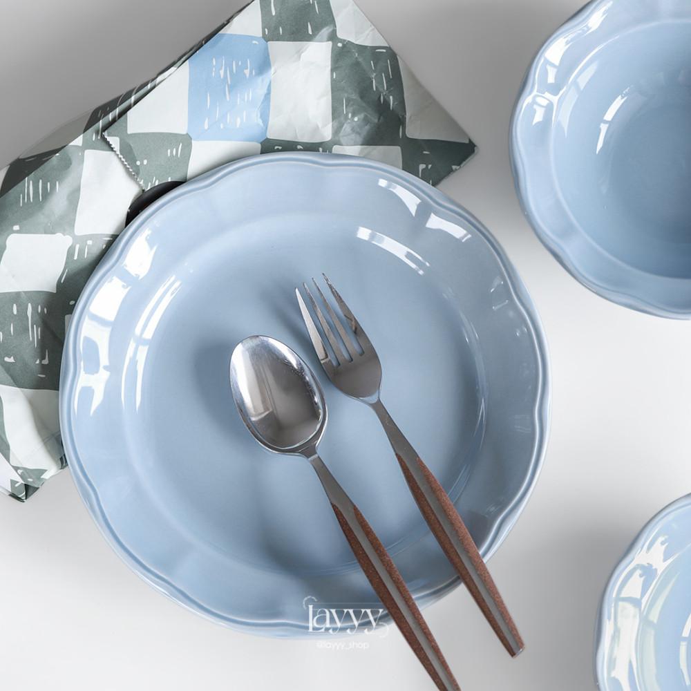 스튜디오 노바 리플렉션 오션 브리즈 샐러드 플레이트  빈티지 프릴 접시