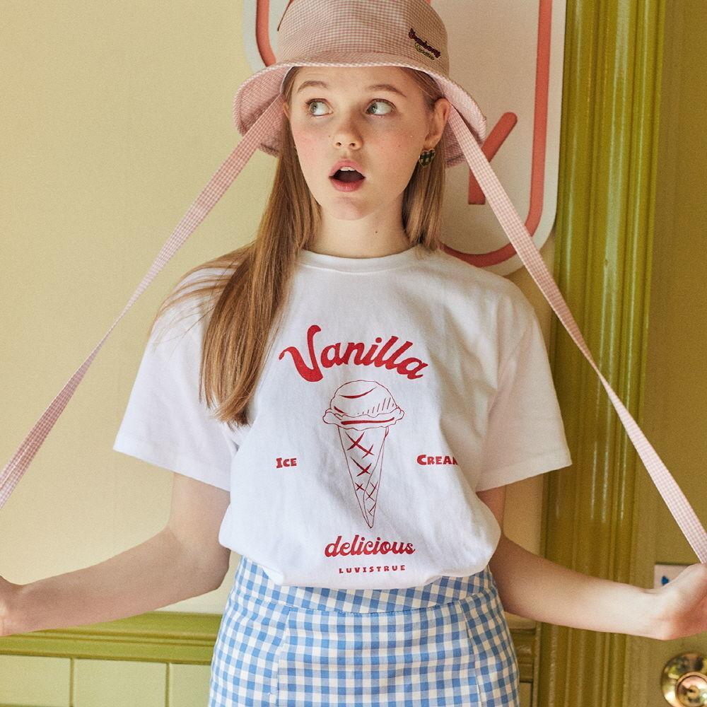 [강한나,설현, 크리스탈 착용]DE VANILLA TEE (WHITE)