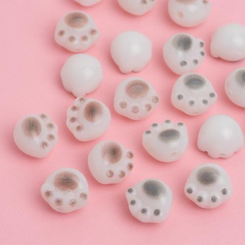 AR440-아크릴 고양이 발바닥 통과형 11x10mm 색상선택(10개)