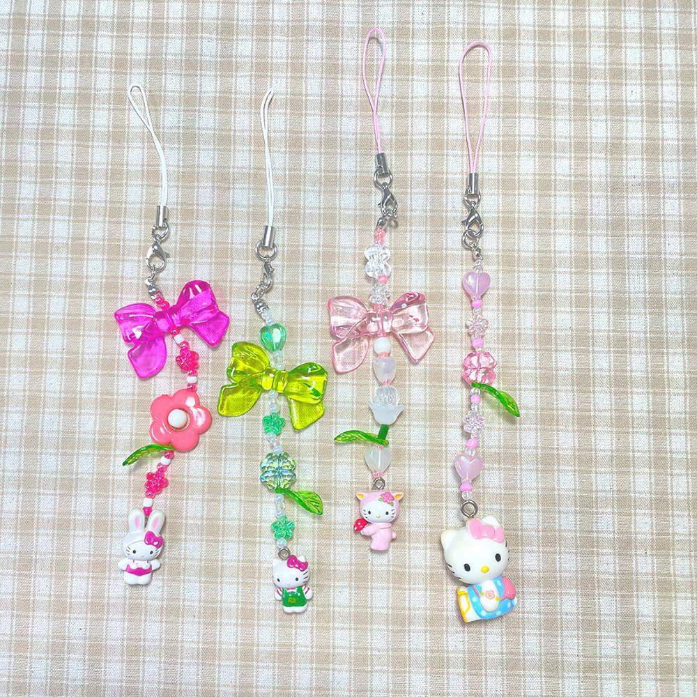 ★하자상품★ 키티비즈스트랩﻿﻿﻿﻿ 키티비즈키링 키티열쇠고리 키티스트랩 헬로키티키링 산리오열쇠고리 플립키링