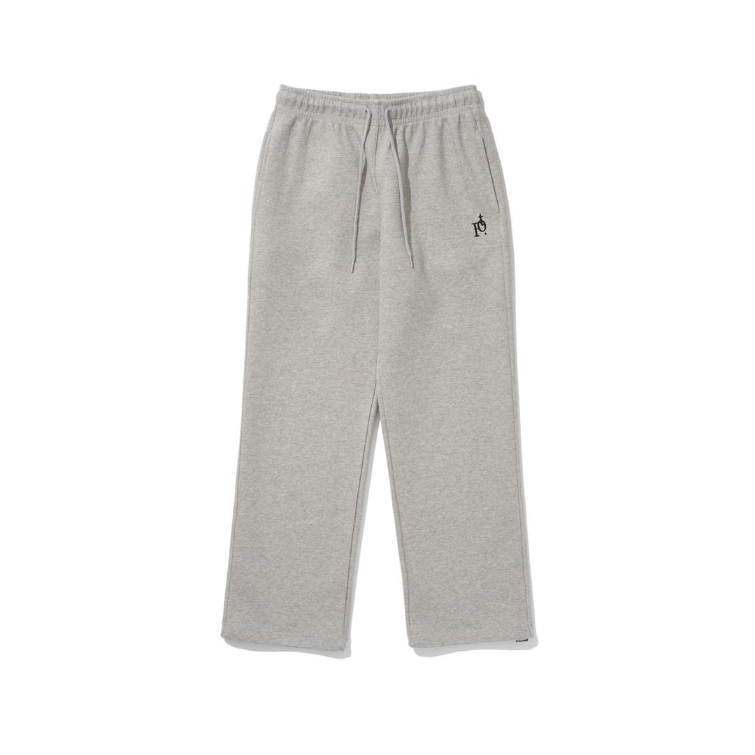 토프 로고 자수 밑단 스트링 트레이닝 팬츠 [그레이]
