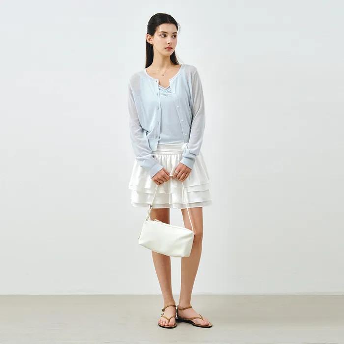 [SET] 린넨 시스루 가디건 & 슬리브리스 라이트블루 MDCD050LBLUE
