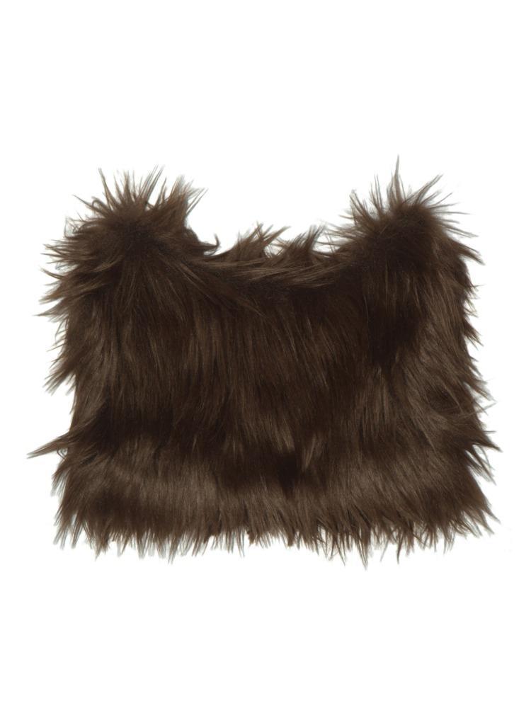 Faux Fur Ear Beanie BROWN